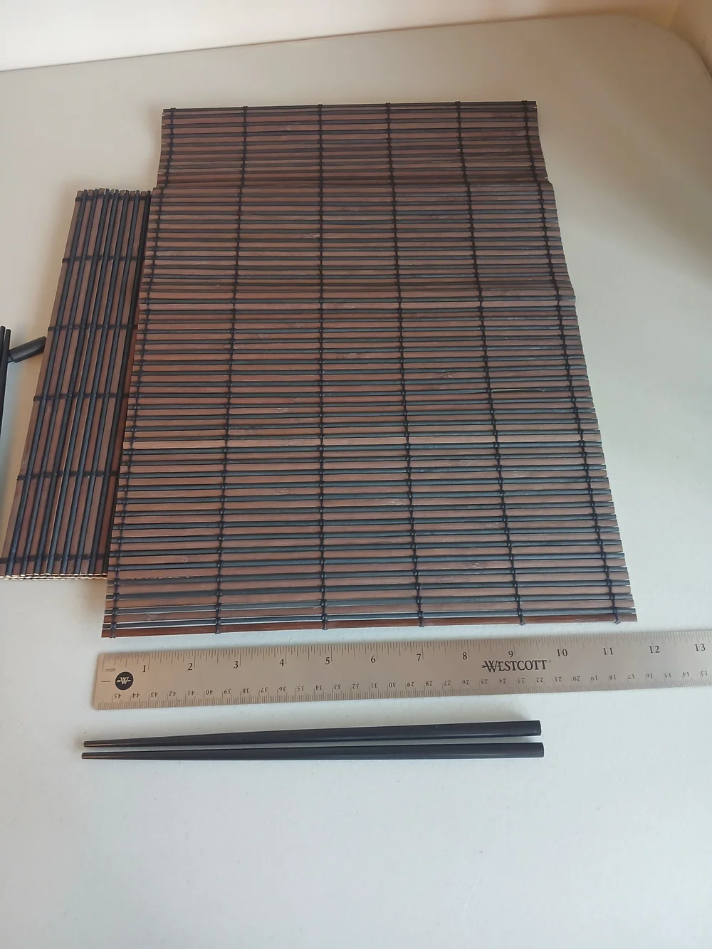 Bamboo Sushi Rolling Mats with Black Chopsticks Set New!